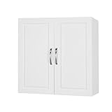 SoBuy® FRG231-W Hängeschrank mit Zwei Türen Wandschrank Badschrank Küchenschrank Medizinschrank Weiß BHT ca: 60x60x30