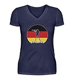 Biathlon Deutschland V-Ausschnitt T-Shirt | Geschenk für Wintersportfans Damen V-Neck S