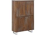 4-TRG. Highboard Holzschrank Mehrzweckschrank Anrichte Kiefer Massivholz b