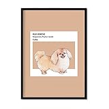 Nacnic Habanero Bichón Print. Poster mit Illustrationen von Hunderassen in warmen Tönen und Kuchen. Innenausstattung. A4-Größe mit R
