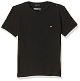 Tommy Hilfiger Jungen Boys Basic Cn Knit S/S T-Shirt, Schwarz (Meteorite 055), 176 (Herstellergröße: 16)