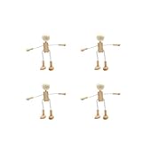 Healifty Holz Puppen DIY Malerei Flexible Holz Figur Bemalen Basteln Spielfiguren Handwerk Tischdeko Pädagogisches Spielzeug für Kinder Klienkinder Geschenk 4 Stück
