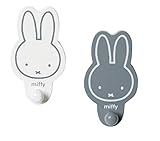 roba Wandhaken miffy, 2er-Set, Kleiderhaken, Garderobe & Deko fürs Baby- und Kinderzimmer, grau, weiß