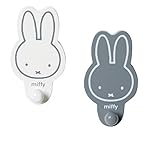 roba Wandhaken miffy, 2er-Set, Kleiderhaken, Garderobe & Deko fürs Baby- und Kinderzimmer, grau, weiß