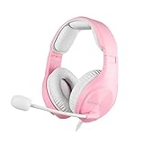 [Angel Edition] SADES A2 Gaming-Headset mit Stereo-Sound für PS4, mit Noise-Cancelling-Mikrofon, kompatibel mit PS5, Xbox One/Xbox One X, PC/Laptop (Rosa)