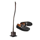 70CM Lang Holz Schuhlöffel mit Sockel Halterung Traditionell Handgefertigt Buche Gefertigt Schuhanzieher für Herren, Damen, Senioren,A,65CM/25.6
