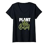 Damen Cannabis Marihuana Räucherofen auf pflanzlicher Basis T-Shirt mit V