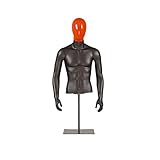TYz Männliche Büste Schaufensterpuppe - Einfach Anzuziehen, Männliche Schaufensterpuppe Mit Sockel, Kleiderständer - FRP-Material, Für Bekleidungsgeschäft, Schaufenster (Color : Orange)