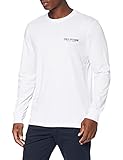 True Religion Herren Long Sleeve Arch Logo Crewneck T-Shirt, weiß, XXL