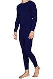 best basics Herren Winter Thermo Unterwäsche Set Lange warme Funktionsunterwäsche Skiunterwäsche (Blau, M)