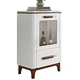 hongbanlemp Weinschrank Moderner Weinkabinett, Massivholz und Marmor-Arbeitsplatte Bar-Lagerschrank for Zuhause und Küche Barschrank