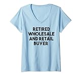 Damen Großhandel und Einzelhandelskäufer im Ruhestand T-Shirt mit V