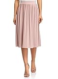 oodji Ultra Damen Plissierter Midi-Rock mit Lurex, Rosa, 36