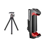 Rollei Monkey Pod 2, Flexibles Mini-Stativ mit Smartphone-Halterung, Kugelkopf unf 1/4'' Anschluss… 22773 & Manfrotto - Smartphone Halterung, Pro V