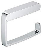 KEUCO Toilettenpapierhalter aus Metall, hochglanz-verchromt, offene Form, WC-Rollenhalter für Badezimmer und Gäste-WC, Eleg