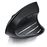 CSL - kabellose Maus Vertikal Bluetooth + Funk 2.4 GHz - USB Vertical Mouse – ergonomisches Design - Vorbeugung gegen Mausarm Tennisarm - Wireless Funkmaus 2,4 GHz mit 1000-2400 DPI - PC und MAC
