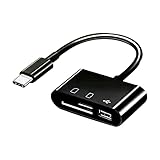 Yellow wang Type-c kartenleser,SD/Micro SD Kartenleser und Type-c OTG auf USB 2.0 Adapter mit Standard USB Stecker Micro USB Stecker für PC/Notebooks/Smartphones/Tablets mit OTG Funktion (Black)