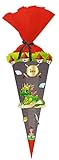 Ursus 9870014 Schultüte Bastelset Easy Line, Drache, sechseckig, Höhe ca. 68 cm, Durchmesser ca. 20 cm, aus 3D Colorwellpappe 260 g/qm, alle Teile vorgestanzt, inklusive Bastelanleitung
