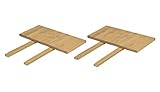 Naturholzmöbel Seidel 2er Set Ansteckplatten 40x80cm Farbton Honig hell für Esstisch Rio Bonito und Rio Santo 120x80, 140x80, 150x80 und 160x80cm, Pinie Massivholz geölt und gew