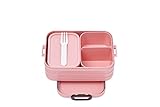 Mepal Bento-Lunchbox Take A Break Nordic pink midi – Brotdose mit Fächern, geeignet für bis zu 4 Butterbrote, TPE/pp/abs, 0