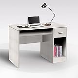 Dmora Büro- und Arbeitsschreibtisch mit 1 Schublade und Fächern, Minimaler Computertisch, Schreibtisch zum Arbeiten, Made in Italy, 107x51h75 cm, Farbe Eiche geb