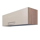 Flex-Well Klapp-Hängeschrank NEPAL - Küchenschrank - Breite 100 cm - Creme glänzend/Eiche S