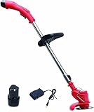 Schnurloser Trimmer Leichter Elektrischer Rasenmäher Home Tragbare Wireless Rasenmäher Kleiner wiederaufladbarer Lithium-Batterie Rasenmäher Garten Sprossen Trimmer Rasenmäher rot GINOLEI