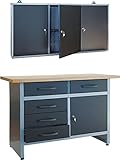 TrendLine Werkstatt-Set Werkbank Werkschrank 120 cm Montagewerkbank Werk