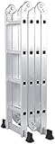 YZPLDD Leiter Teleskopleiter Multifunktions Aluminiumlegierung Einstellbare Klappleiter mit 2 Panels Home Warehouse Step Ladder Steg