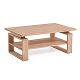 DICO Möbel Couchtisch CT 050 B Massivholz Buche/Wildeiche Größe 110x70 cm Farbe: 01 Kernbuche Natur geö