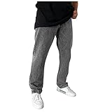 BIBOKAOKE Jeans Herren Einfarbig Loose Jeanshosen Casual Breite Hosen Mode Stretchdenim Hose Herrenjeans Lässige Denimhosen Sporthose Jeanshose Stretch-Denim Männer Jeans-Hose D