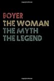 Boyer The Woman The Myth The Legend Notebook: Personalized Name Birthday Gift a Beautiful - 110 Pages, 6 x 9 inches... Present Ideas, Journal, College Ruled - Perfect Gift For Boy