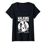 Damen Lustiges Halloween Walking Newlyweds Zombie Halloween 2021 T-Shirt mit V