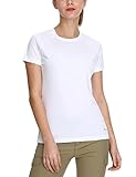 BALEAF Damen UV Shirt UPF Sonnenschutz Kleidung Kurzarm Weiß L