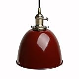 Pathson Industrie Loft-Pendelleuchte Antik Deko Design Metall Schirm innen Pendelleuchte Hängeleuchte Vintage Hängelampen Hängeleuchte Pendelleuchten (Rot)