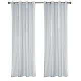 ANCLLO 1 Paneel Weiß Outdoor Vorhänge für Terrasse Wasserdicht Extra Breit 137 x 213 cm Verdunklungsvorhänge für Veranda Pergola Gartenlaub