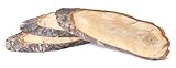 VBS 3er-Set Baumscheiben'Oval' Schneidebrett Deko Jausenbrett ca. 30x12cm Brotzeitbrett Rindenscheibe 100% Naturprodukt H