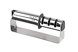 WERTA Messerschäfer Edelstahl - 3 Stufen - Perfekt für Kochmesser & Küchenmesser - Messerschleifer Profi (Edelstahl)