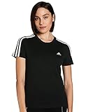 adidas Damen W 3s T Shirt, Schwarz/Weiß, L EU
