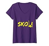 Damen Skol-Wikinger-Minnesota-Axt-Grafik T-Shirt mit V