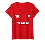 Damen Jemen Fußballtrikot 2021 2022 Jemenitische Fußballmannschaft T-Shirt mit V