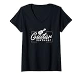 Damen Gitarrenvirtuose Legendary Blues Jazz Rock Gitarrist Musiker T-Shirt mit V