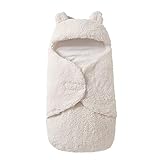 GTTYQT Neugeborenes Baby Schlafsäcke Herbst Winter Mit Kapuze Swaddle Decke Wrap Nette Schlafsäcke (Beige Legless 3 to 6 Months)