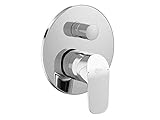 Armatur / Badearmatur CERAFLEX Bausatz 2 | Einhebel- Badearmatur für Wandeinbau mit 163mm Rosette aus Kunststoff und Hebel aus Metall | Chrom, Click Kartusche, EN 817