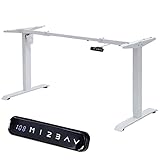 Albatros Schreibtisch-Gestell Lift N4W Weiss, elektrisch höhenverstellbar mit Memory-Funktion, Kollisionsschutz und Soft-Start/Stop