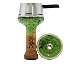 DIAMOND HOOKAH Premium Shisha Kopf Set inklusive Smoke Box/Smokebox für Wasserpfeife, Shisha Keramik Phunnel Set - Hochwertiger Tonkopf mit Glasur - Heat Management Zubehör (Hellgrün)