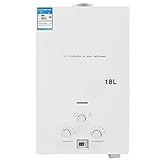 YILIKISS 18L Propan Gas Durchlauferhitzer,36KW Propangas Warmwasserbereiter, Tankless Instant Heißwasserbereiter Gas Boiler, 4,8 GPM Camping-Gasdusche für den Außenbereich RV Pferde Dusche,Weiß