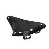 TentHome Vintage Fahrradsattel Sattel Leder Fahrradsitz Classic Line Ledersattel Bequeme Cityradsättel Tourensattel Rennradsattel Touren Trekking MTB, Schw