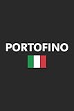 Portofino: Italy Italian Italia Flag Country Notebook Journal Lined Wide Ruled Paper Stylish Diary Vacation Travel Planner 6x9 Inches 120 Pages G