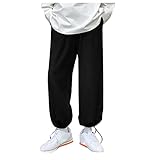 Xmiral Herren Jogginghose Kordelzug Weite Hosen Mit Geradem Bein Einfarbig Dicke Winterhose Trainingshosen (Schwarz, M)